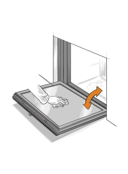 Opening door for cleaning